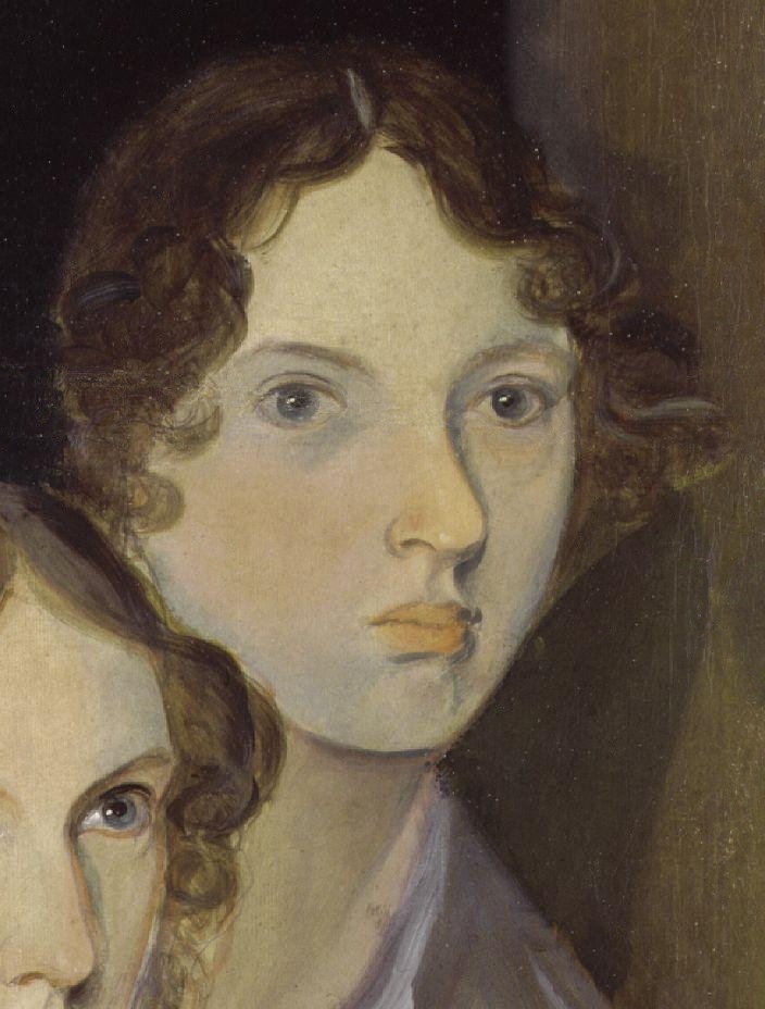 A restored detail from the Pillar Portrait showing Emily at centre and part of Anne at left.